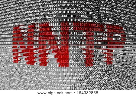 NNTP in binary code background 3D illustration