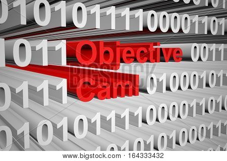 Objective Caml in the form of binary code, 3D illustration