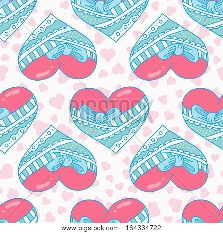 Seamless Pattern With Hearts
