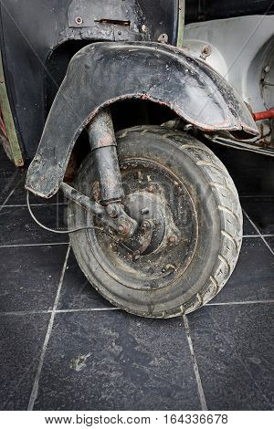 Front wheell old vintage vespa sprint scooter