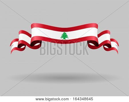 Lebanese flag wavy abstract background. Vector illustration.