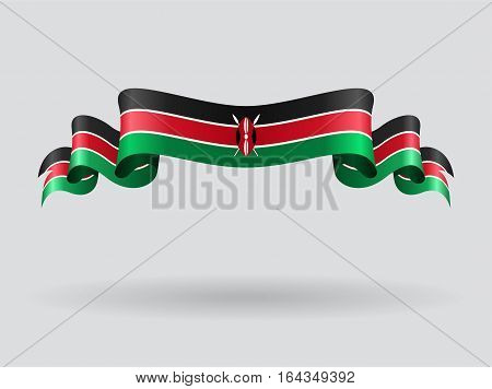 Kenyan flag wavy abstract background. Vector illustration.