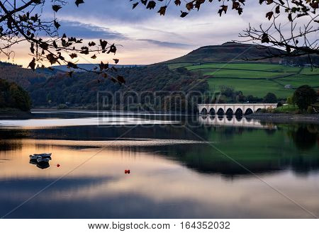 Ladybower Reservoir is the lowest reservoir of three in the Upper Derwent Valley of the Peak District