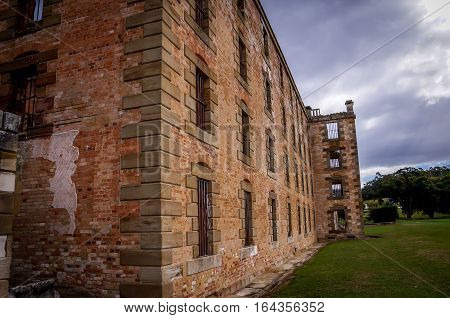 The UNESCO world heritage penitentiary Port Arthur is located in Port Arthur Historic Site on the Tasman Peninsula, Tasmania, Australia.