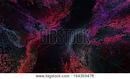 Abstract pixel art background. Red and purple pixel cloud in digital Space
