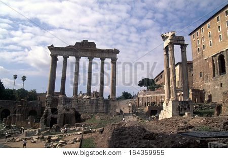 Roma - Saturnio temple and the temple of Castore and Polluce
