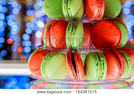 French macaroons.Candy bar.Wedding feast Wedding sweets macaroon
