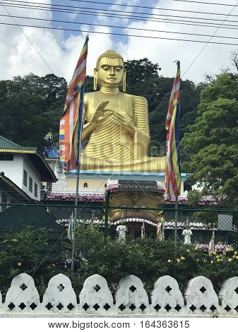 Golden Temple of Dambulla in Sri Lanka