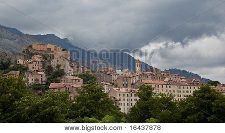 Ansicht von Corte, Korsika, Frankreich