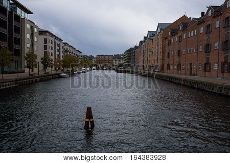 Modern architecture near the water in Copenhagen, Denmark