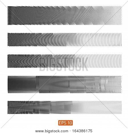 Set Design Element. Vector Illustration. Line Halftone Pattern With Gradient Effect. Template For Ba