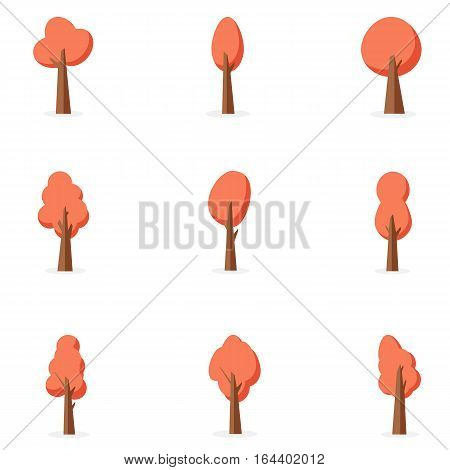 Orange tree set vector art collection stock