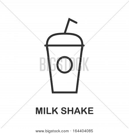 Milk Shake icon or logo line art style. Vector Illustration.