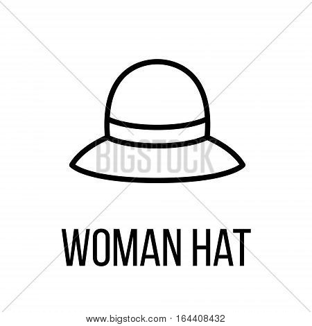 Woman hat icon or logo in modern line style. High quality black outline pictogram for web site design and mobile apps. Vector illustration on a white background.