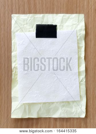 Yellow Notepad Paper Crumpled Of Empty And Copy Space On Wooden Backgroundyou Can Input The Message 