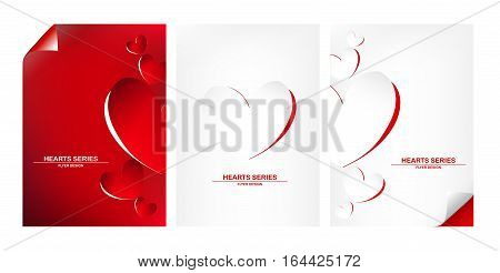 Vector illustration peeling paper white paper on red paper into become heart shape design