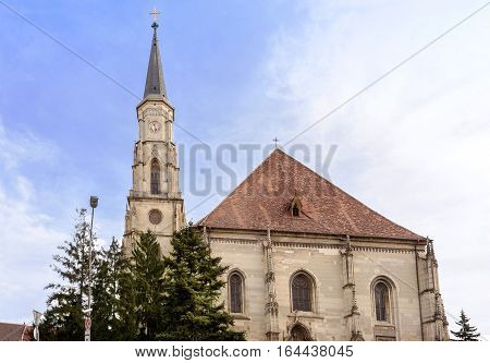 The church of saint michael a gothic style roman catholic cathedral in cluj, romania