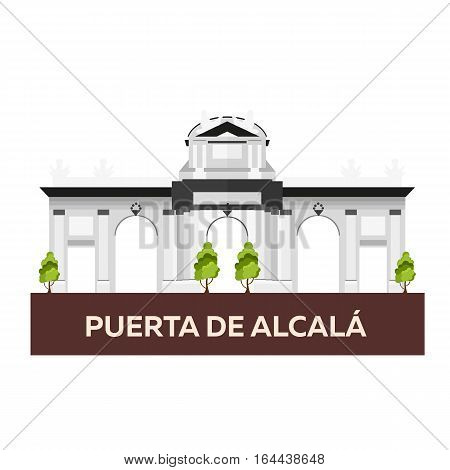 Puerta De Alcala. Travel To Spain. Vector Illustration.
