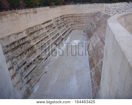 Asprokremmos Dam Water Reservoir In Cyprus