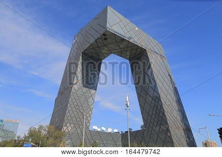 BEIJING CHINA - OCTOBER 28, 2016: CCTV building modern architecture in Beijing