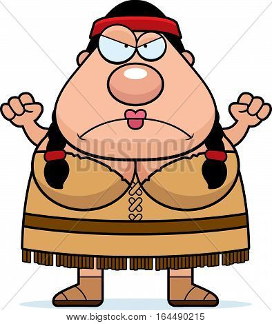Cartoon Native American Angry