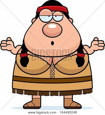 Cartoon Native American Confused