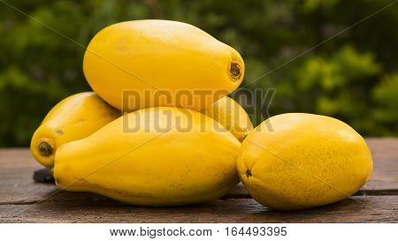 Ripe papaya Fruit healthy. Fresh fruits background.