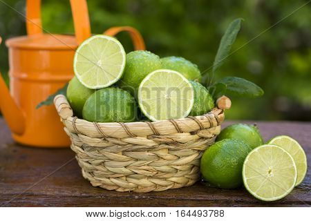 Sweet Fresh Lemon In Natural Light On Old Wood