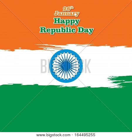 india flag with ashoka chakra happy indian republic day design