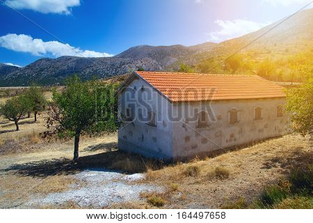 house in the mountains on the island of Crete. Greece