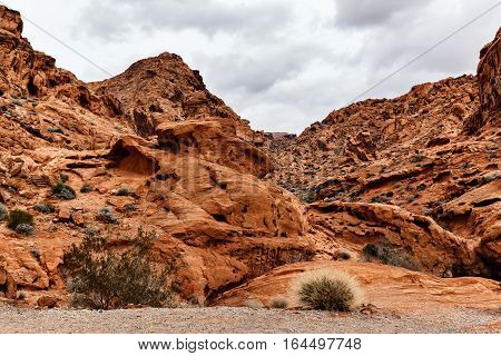 Scenic Landscape of Rock Formation at Valley of Fire State Park southern Nevada USA