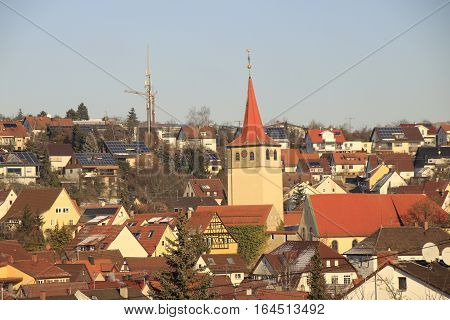 View over weissach near boeblingen in germany
