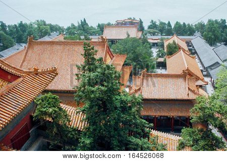The Forbidden City viewed from Jingshan Hill in Beijing China Asia