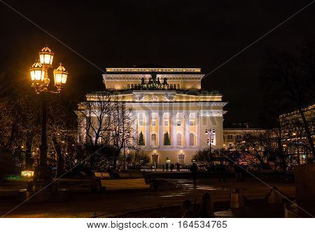 The Alexandrinsky Theatre Or At Night, Saint Petersburg