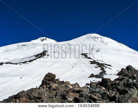 Mountain landscape in the area of Mount Elbrus. The gorge Adyr-Su Russia