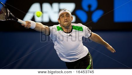MELBOURNE - Ocak 19: Marcos Baghdatis Kıbrıs Juan Martin Del Potr üzerinde yaptığı ikinci turda kazanmak