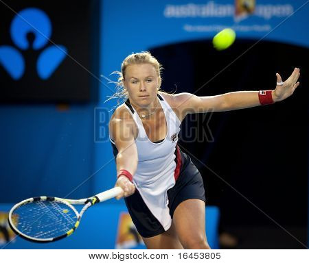 MELBOURNE - Januar 20: Vera Dushevina Russlands in ihre zweite Runde gegen Samantha Stosur von Aust