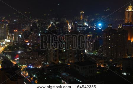 Aerial view of Kaohsiung City special municipality in the Republic of China on Taiwan Asia