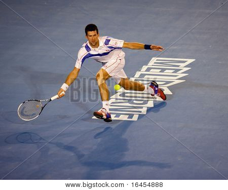 墨尔本-一月三十日: Novak Djokovic 的塞尔维亚赢得 2011年澳大利亚公开赛决赛。1 月 30 日