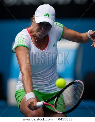 MELBOURNE - Januar: Alicia Molik Australiens in ihre erste Runde Sieg gegen Roberta Vinci von Italien