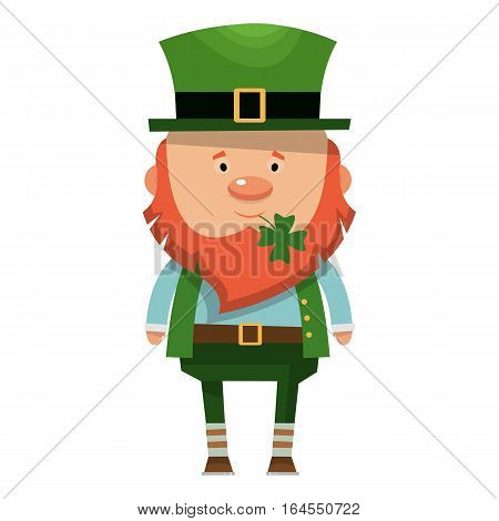 Saint Patrick. National Irish holiday. Vector illustration isolated on white background.