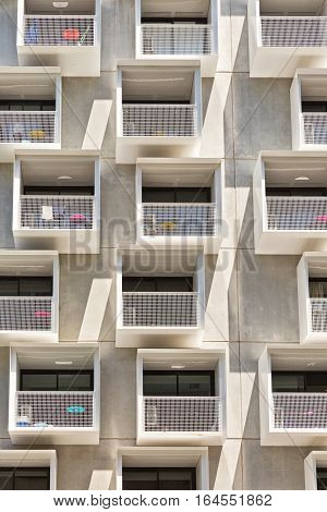 Melbourne Australia - February 2015: Upper House apartments in Swanston Street Carlton designed by Jackson Clements Burrows Architects with 