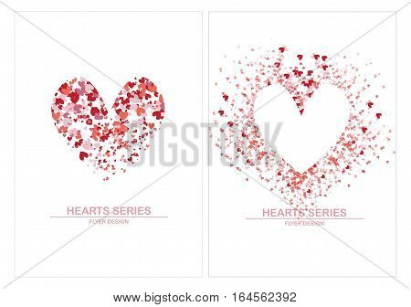 Vector illustration heart white background or flyer design set