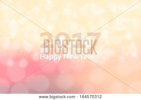 Happy new year 2017. Abstract background with motion blur and bokeh. retro vintage and warm color tone.