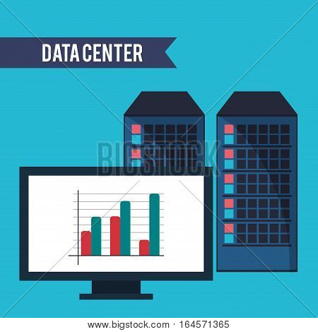 data center computer financial graph vector illustration eps 10
