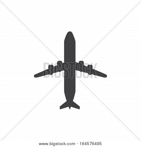 Airplane icon isolated on a white background. Logo silhouette design template. Simple symbol concept in flat style. Abstract sign, pictogram for web, mobile and infographics - stock vector