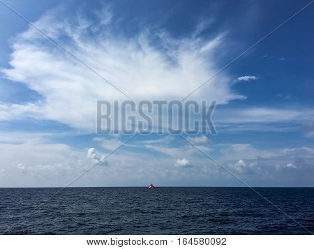 Sea and Cloudy, Beautiful blue sky background