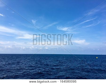 Sea and Cloudy, Beautiful blue sky background