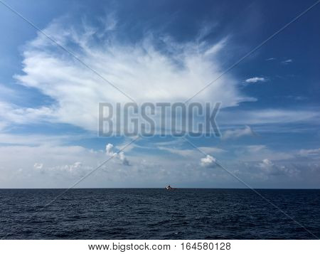 Sea and Cloudy, Beautiful blue sky background