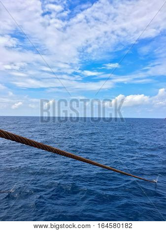 Sea and Cloudy, Beautiful blue sky background